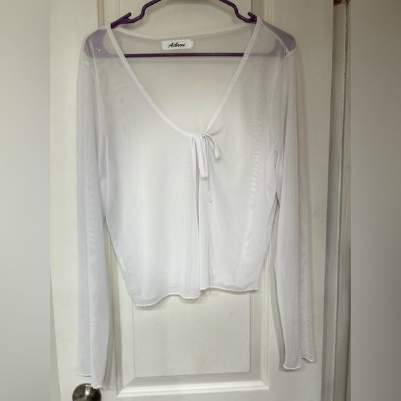 aibrou sheer bed jacket or over wrap white tie front size XXL 30%off w ♥️ - Picture 1 of 3